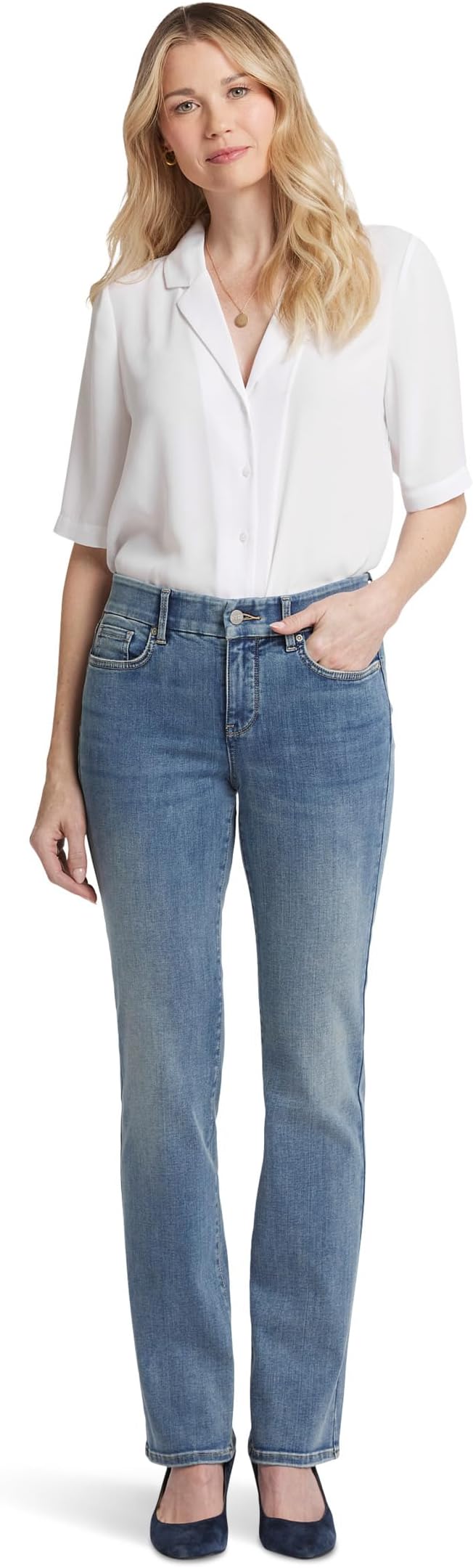 

Джинсы NYDJ Waist Match Marilyn Straight in Indigo Stream, цвет Indigo Stream