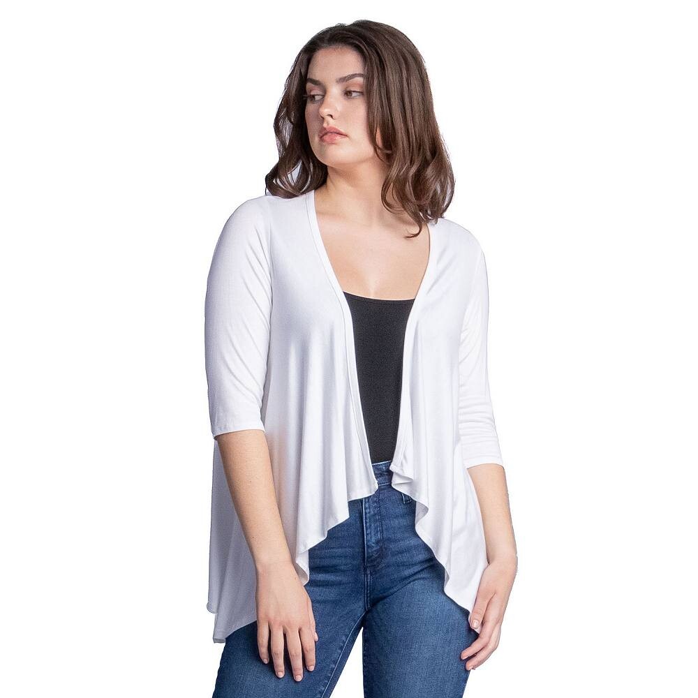 

Женский открытый кардиган с рукавами до локтя 24Seven Comfort Apparel, белый