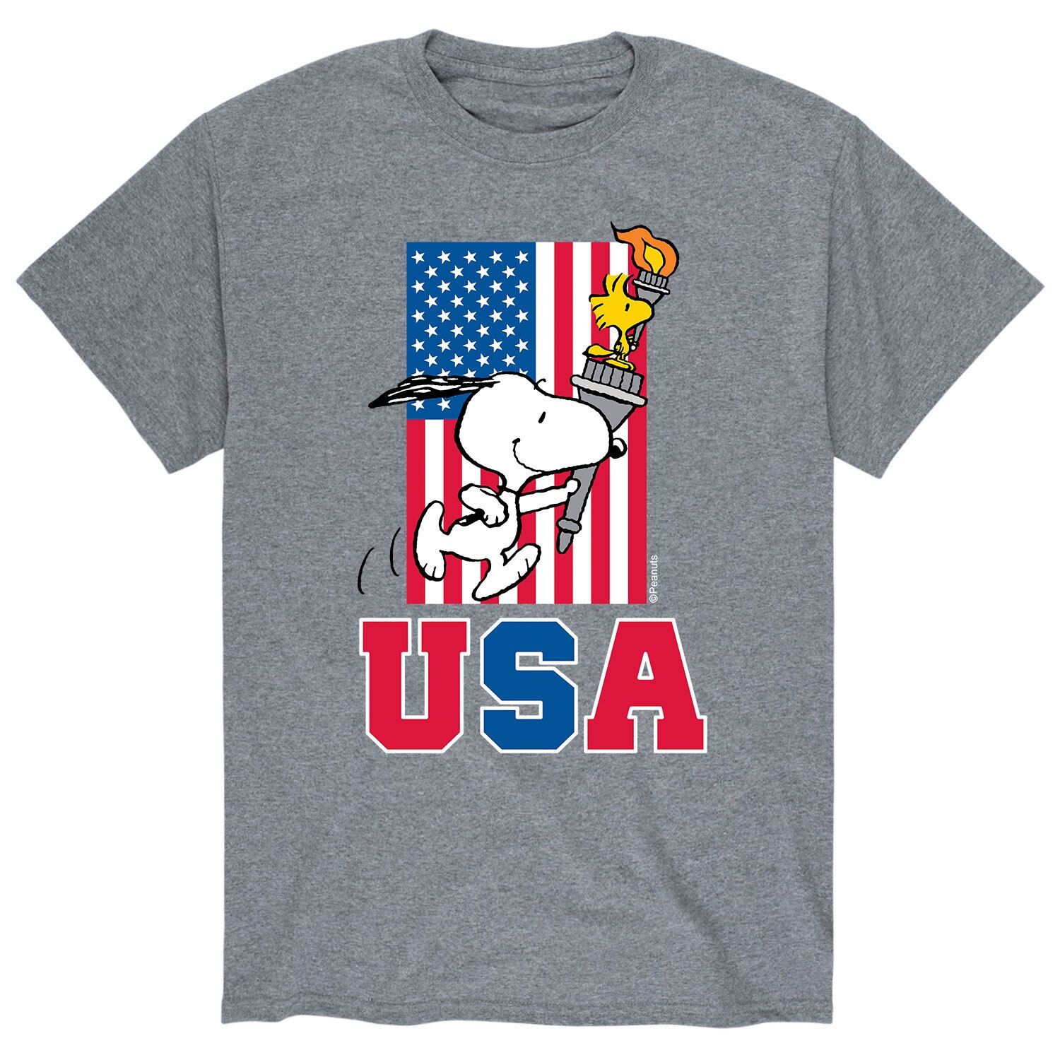 

Мужская футболка Peanuts USA Torch Licensed Character