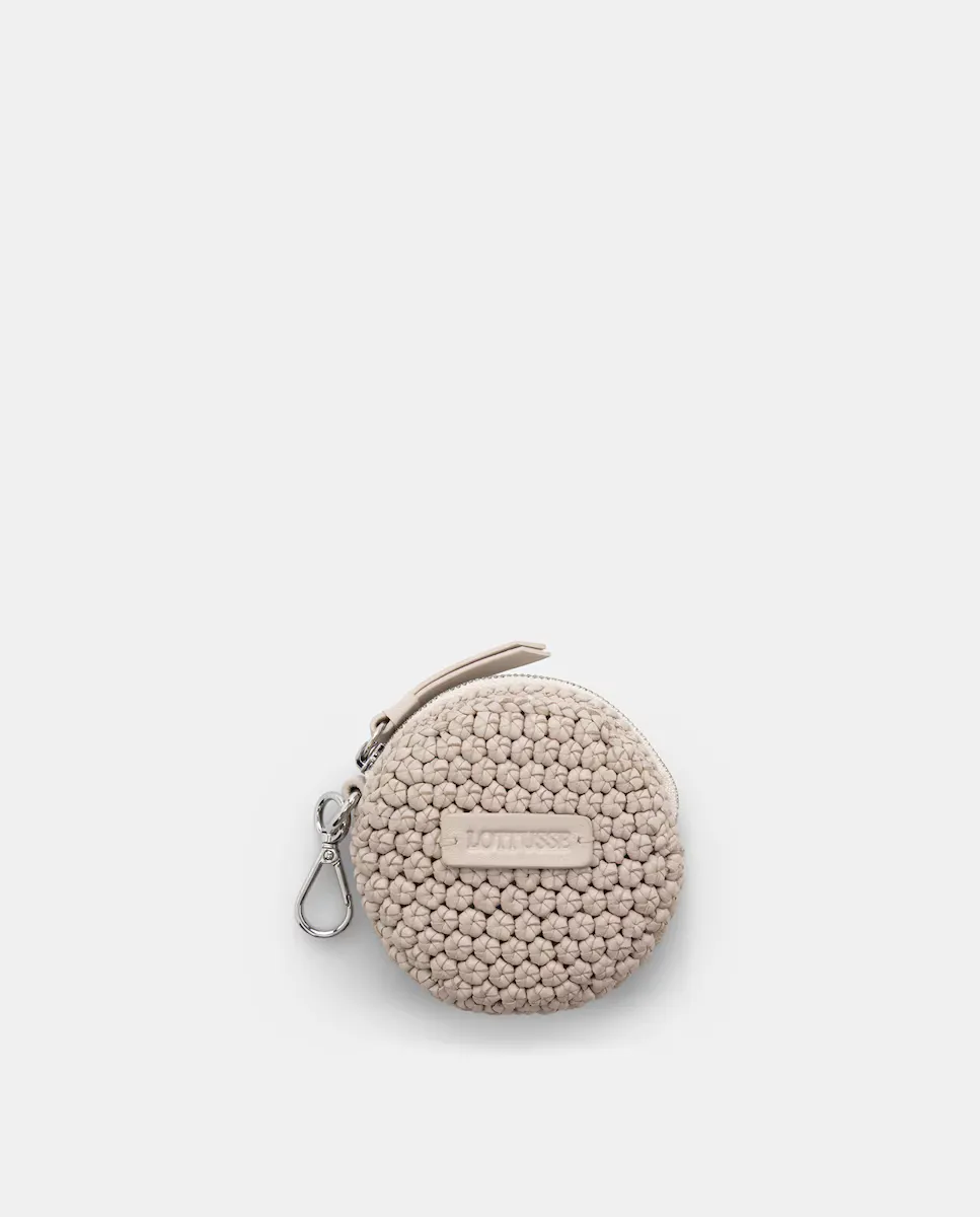 

Круглый мужской кошелек Noodbag из кожи ягненка кремового цвета Lottusse