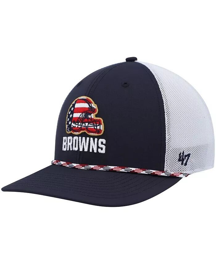 

Мужская темно-синяя, белая регулируемая шляпа с флагом Cleveland Browns '47 '47 Brand
