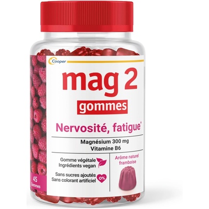 

Mag 2 Raspberry Gums Магний и витамин B6 для борьбы с нервозностью Mag2