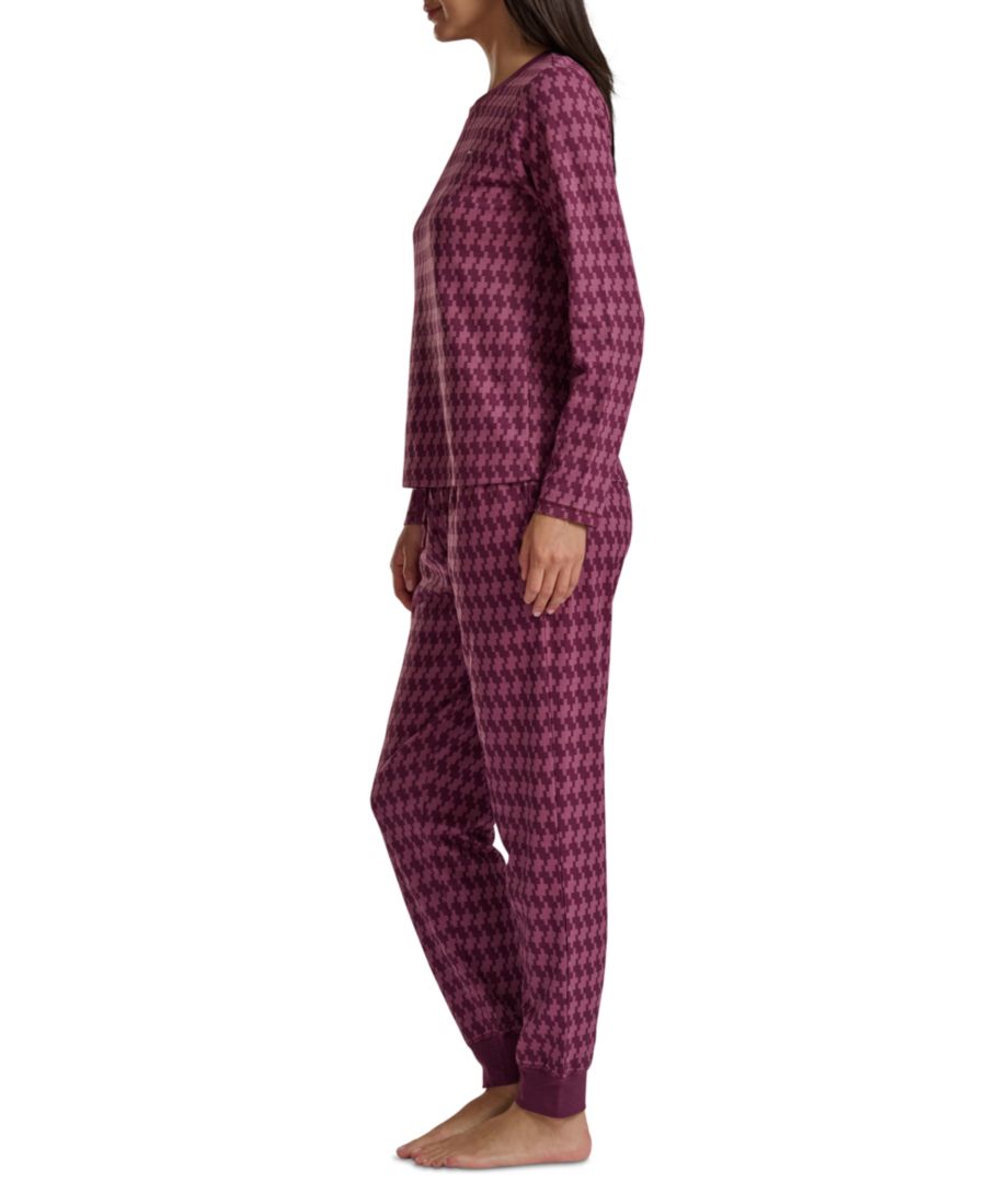Женский комплект из 2 предметов: термопижама с принтом Tommy Hilfiger, Faux Houndstooth Heritage Plum — фото 4