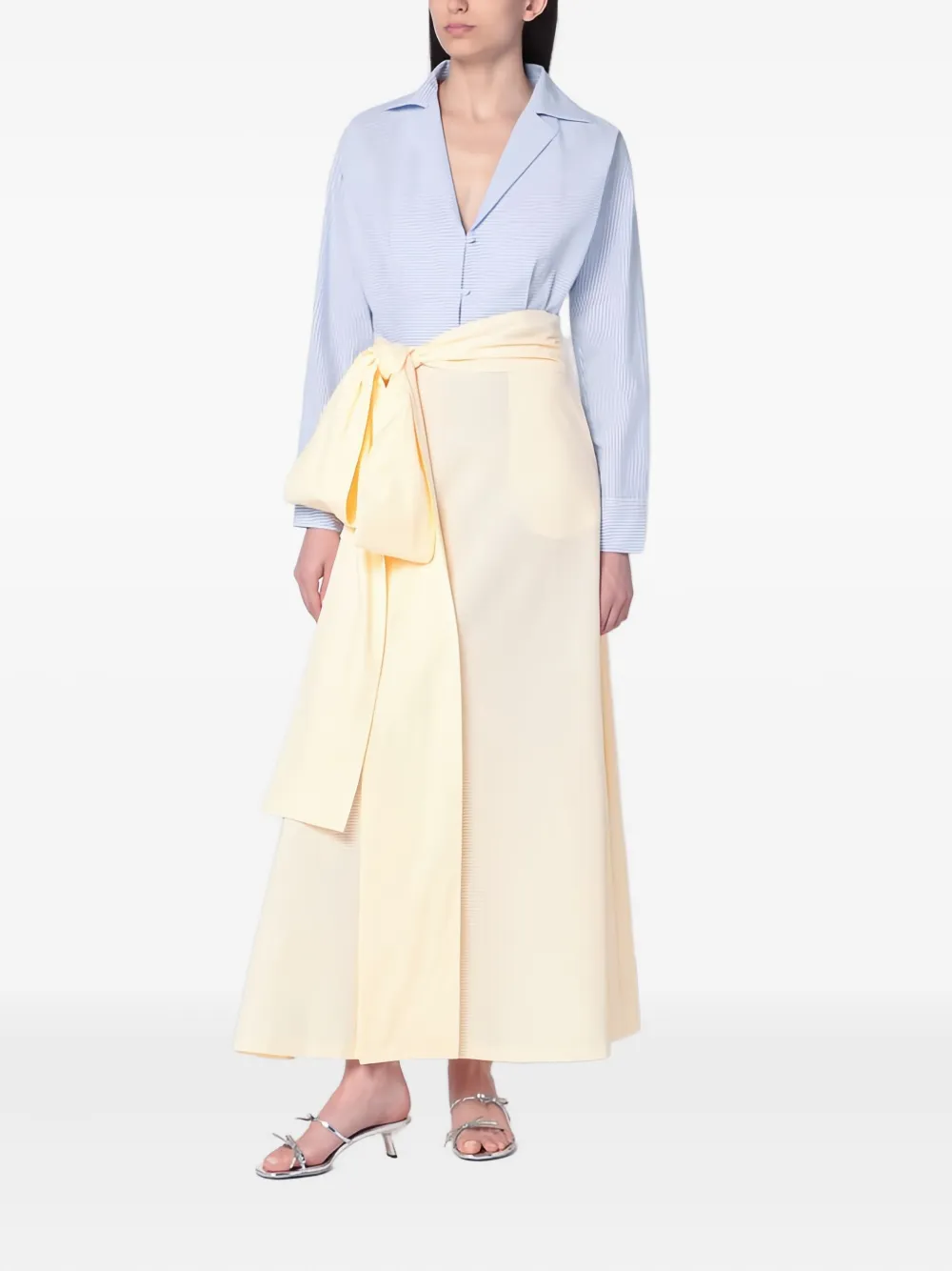 

Платье макси Clarence с бантом Bernadette, синий