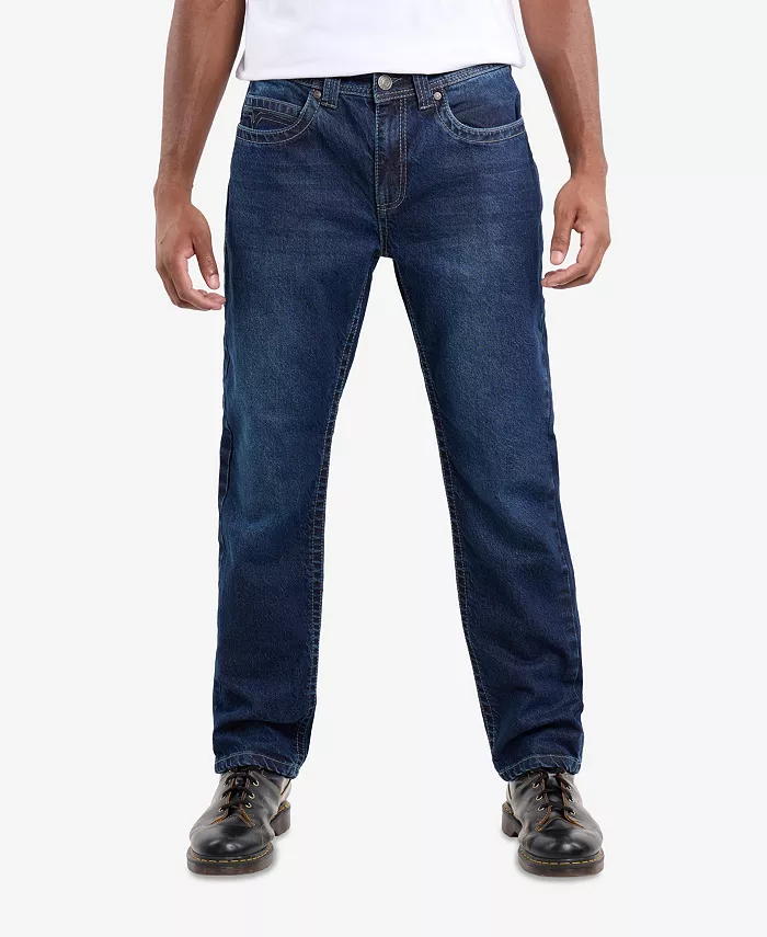 

Мужские джинсы прямого кроя с декоративной строчкой Cultura, черный