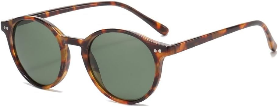 

зеленые голубые поляризованные солнцезащитные очки в стиле ретро для женщин и мужчин, модные круглые солнцезащитные очки для MenuV400, унисекс WNCKSQ, Leopard With Green