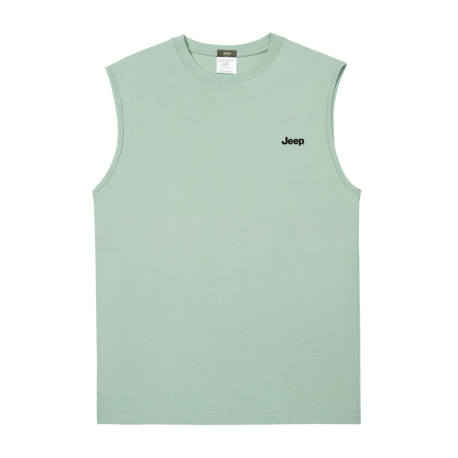 

Футболка-майка Unisex Crew Neck Moderate Straight Fit Jeep, pea зеленый (100% cotton)