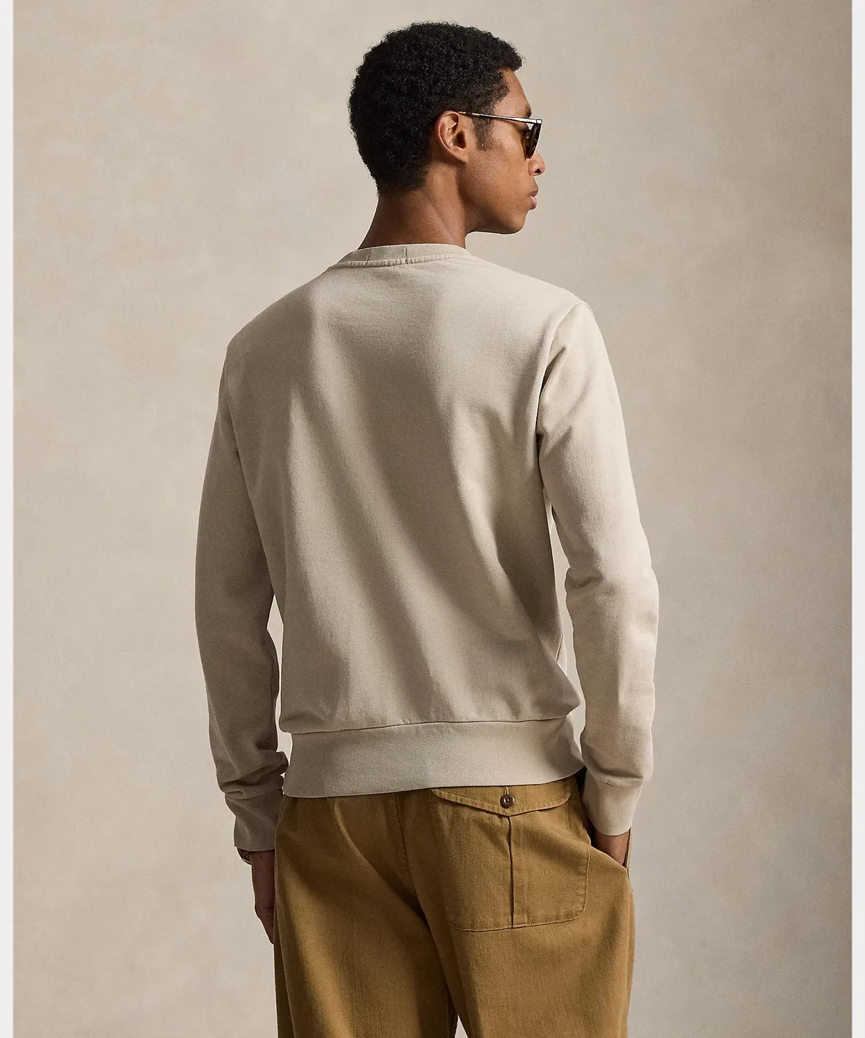 Свитшот из хлопкового флиса с круглым вырезом Ralph Lauren серый — фото 4