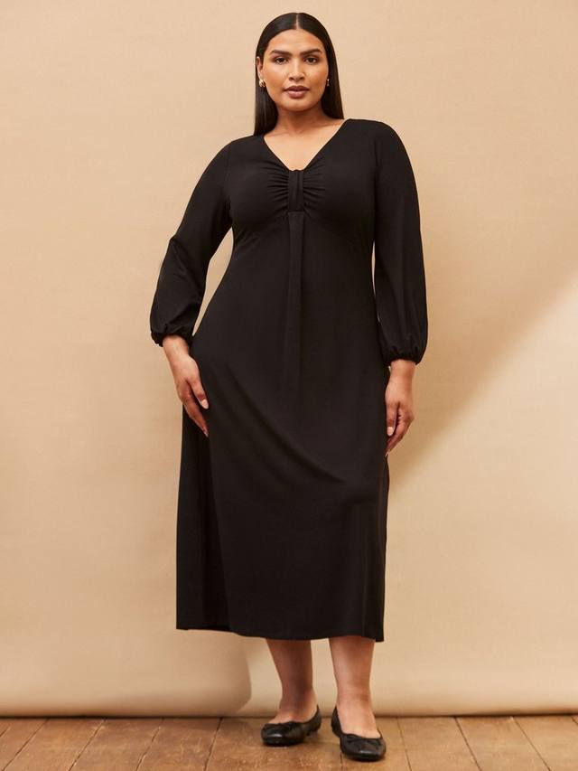 

Платье миди с плиссированным передом Curve Live Unlimited, Black