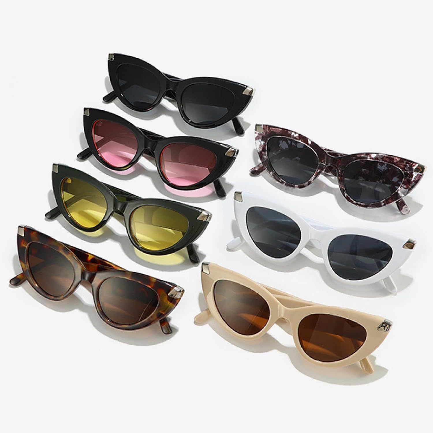 

Модные солнцезащитные очки «кошачий глаз» для женщин и мужчин, роскошные черные солнцезащитные очки для активного отдыха и вождения, защита от УФ-излучения UV400 TKKTLLT, C4