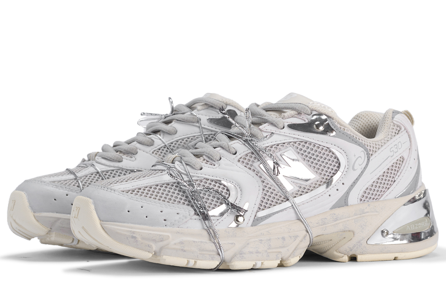 

New Balance Кроссовки для бега NB 530 низкие унисекс Anti Slip Wear Resistant Breathable Lightweight Silver White