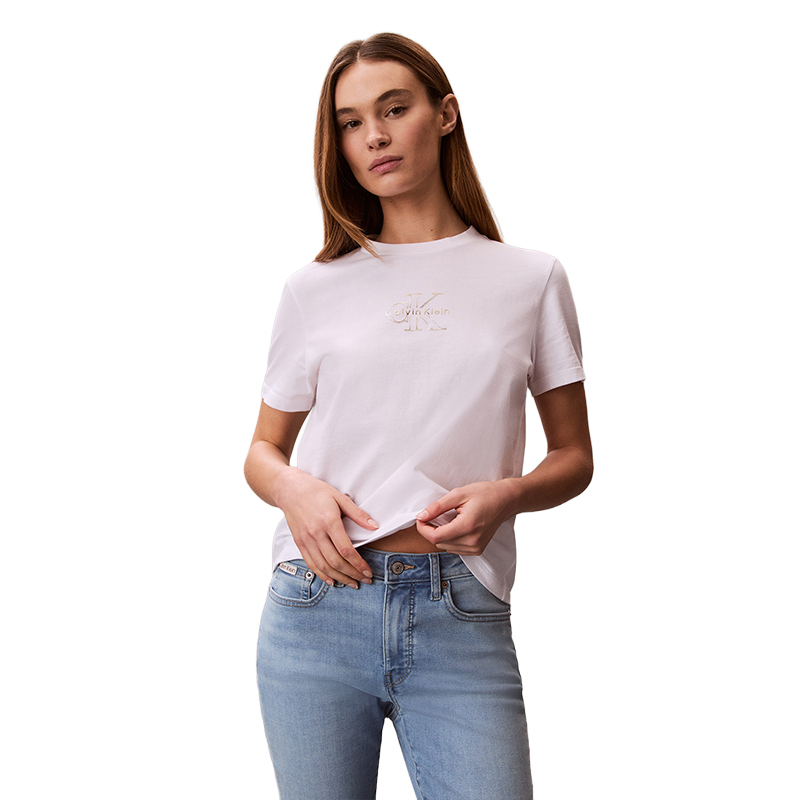 

Calvin Klein Футболка YAA Moon White с круглым вырезом