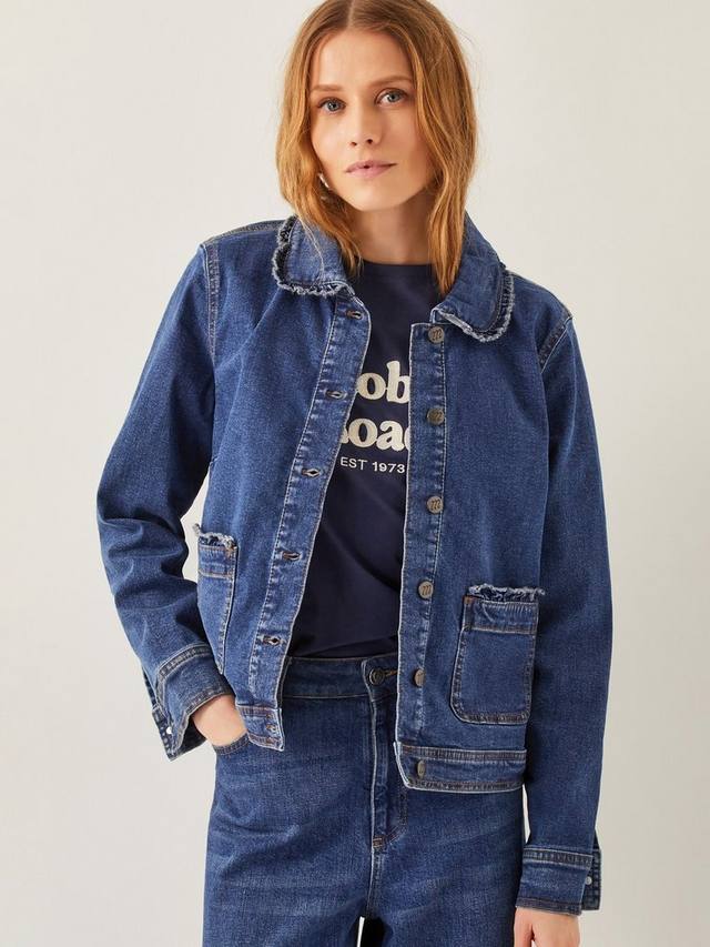 

Джинсовая куртка с воротником-оборкой от сэди Monsoon, цвет Mid Authentic Blue