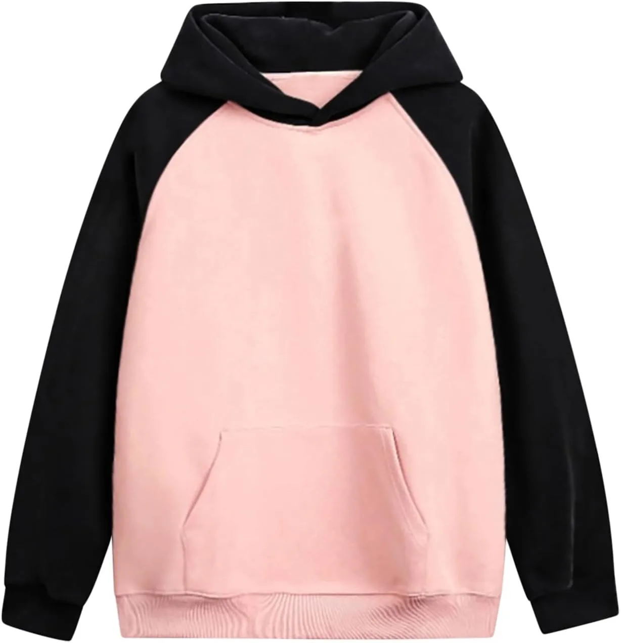 

Толстовка с капюшоном для мужчин Y2k Raglan Long Sleeve Colorblock Loose Casual