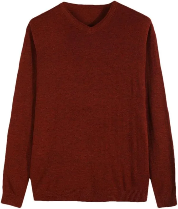 

Мужской вязаный свитер с v-образным вырезом Suvoiier