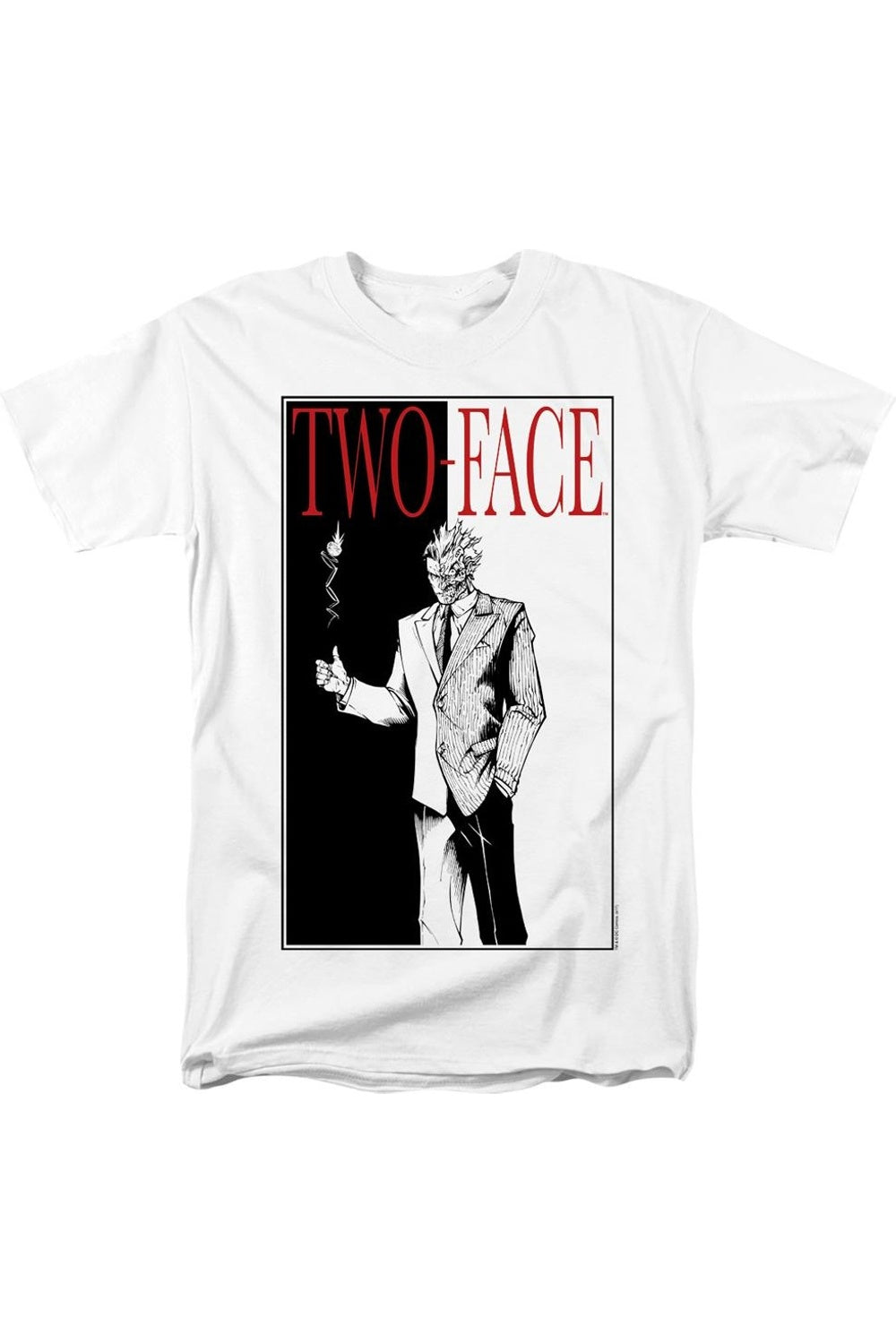 

Футболка с коротким рукавом Batman Two Face для взрослых Gildan, белый