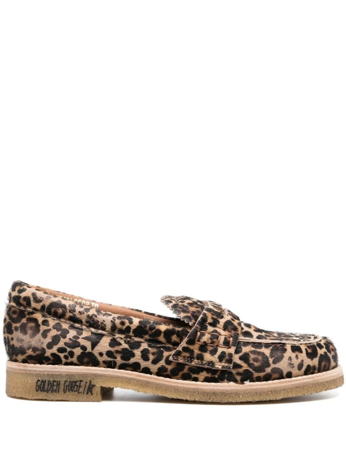 Golden Goose лоферы с леопардовым принтом, коричневый
