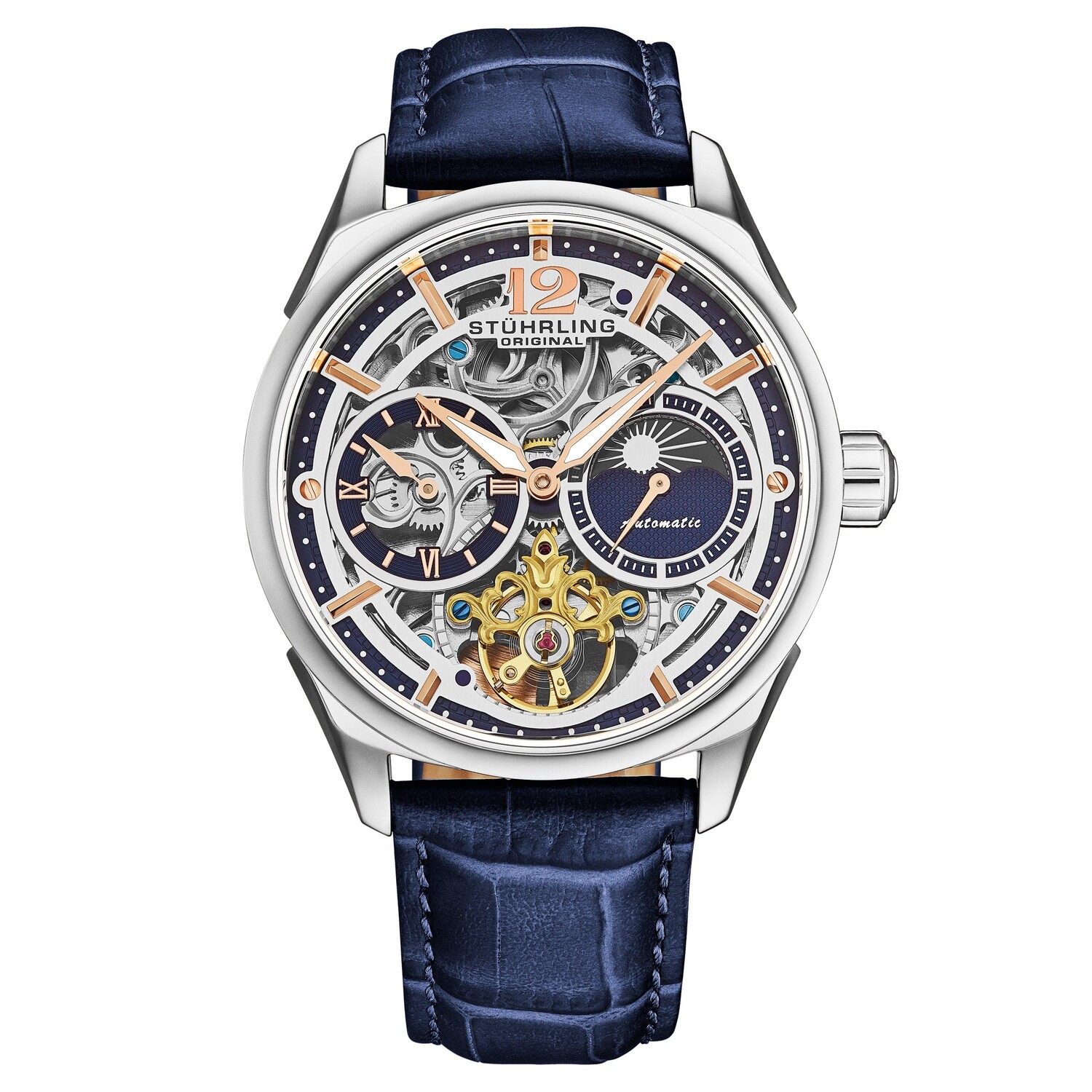 

Vanguard 1019 Dual Time автоматический скелетон 42 мм STÜHRLING Original, синий