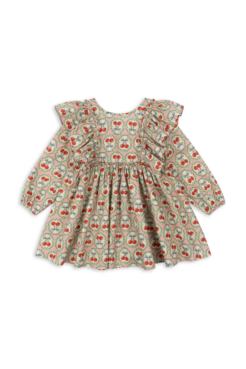 

EVIA LS BOW DRESS GOTS хлопковое платье для девочки Konges Sløjd, бежевый