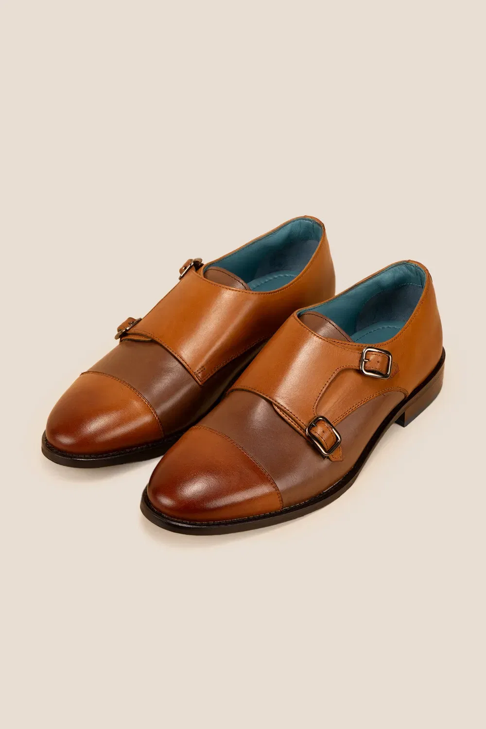 Туфли мужские monk strap Oswin Hyde, бежевый — фото 2
