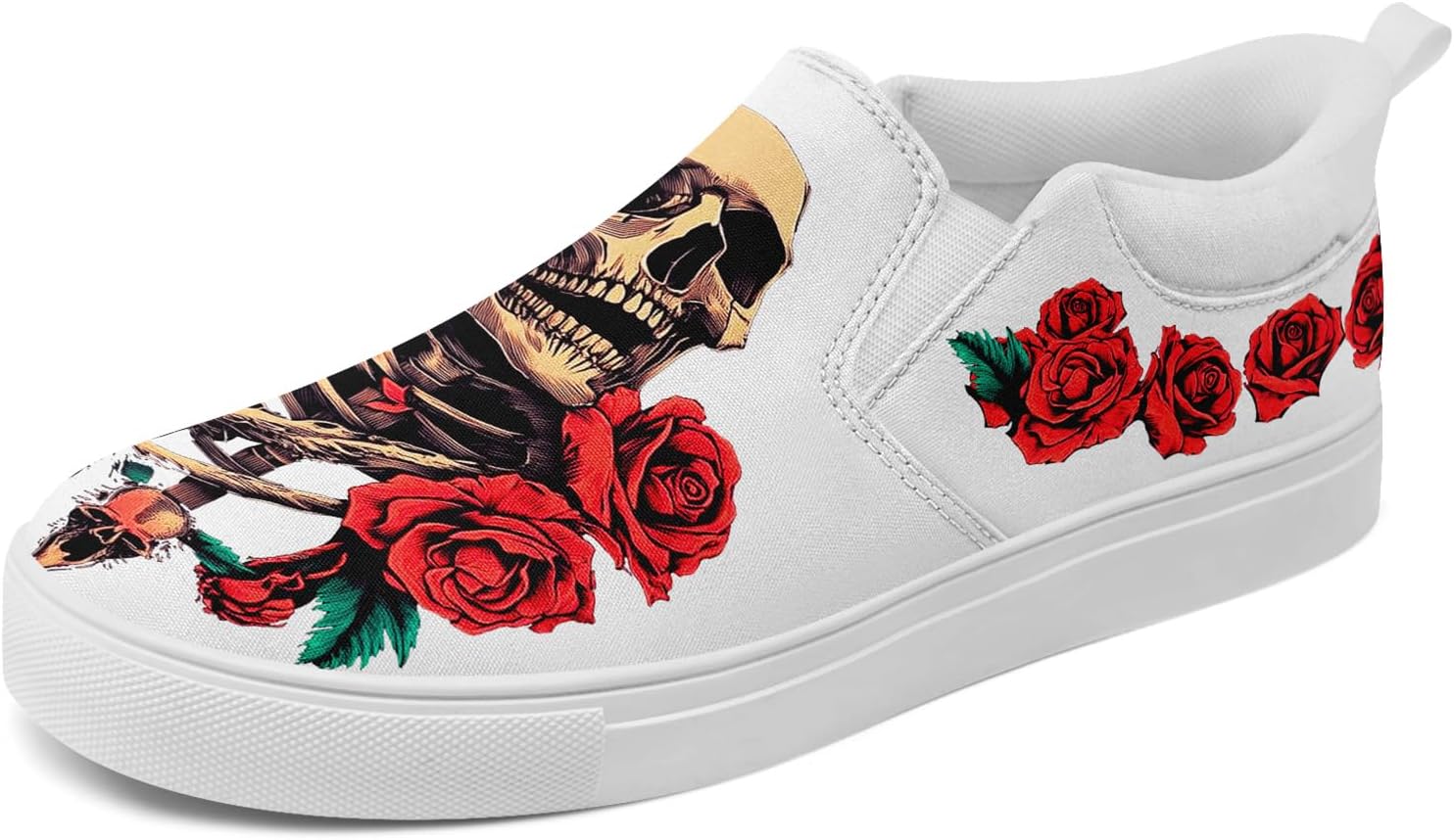 

Женские готические слипоны с черепом AWSOLE на холщовой основе, мужские низкие кеды с темным арт-розовым дизайном, стильные кроссовки, удобная модная обувь для уличного стиля