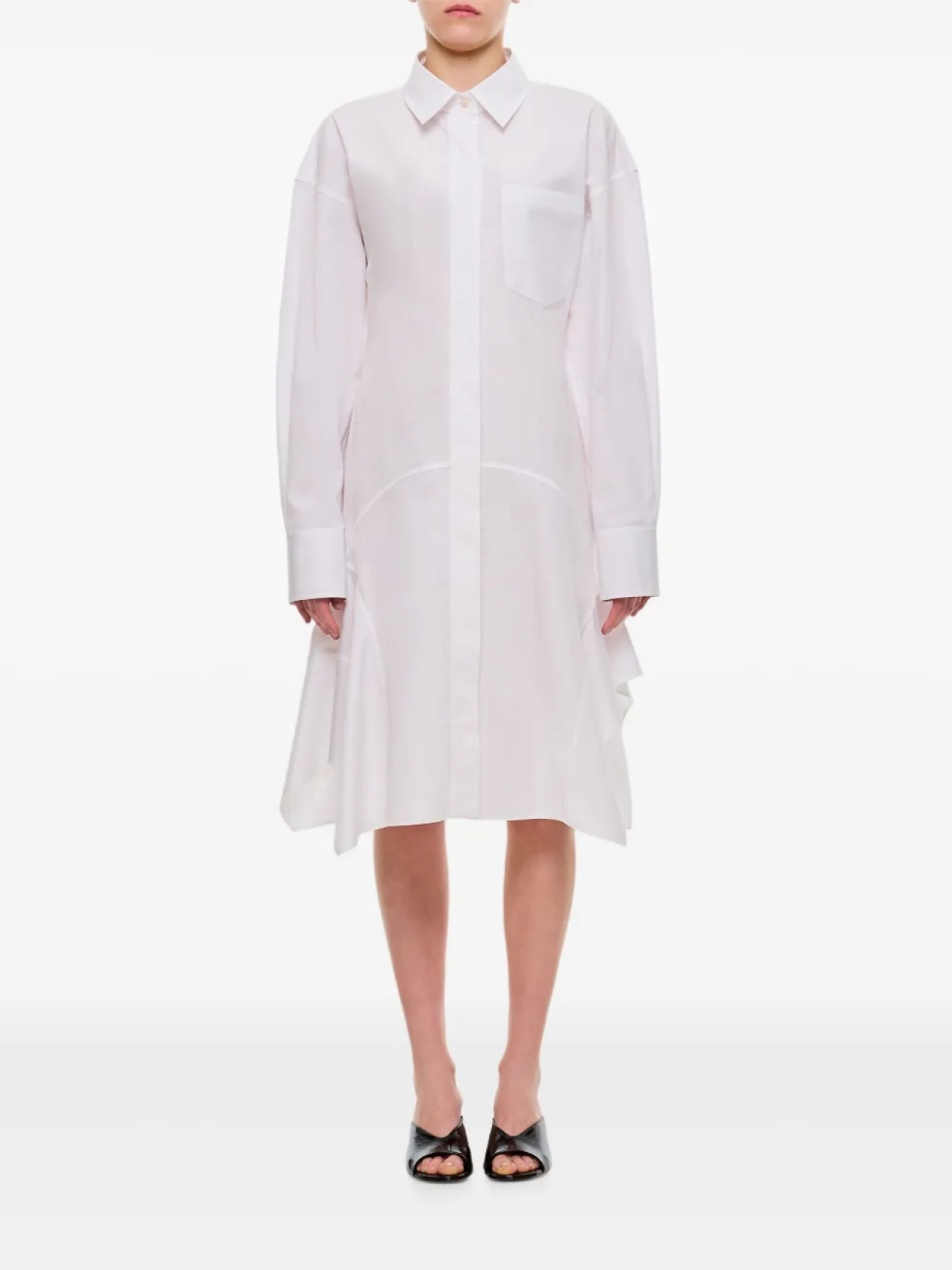 

Расклешенное платье-рубашка Stella McCartney, белый