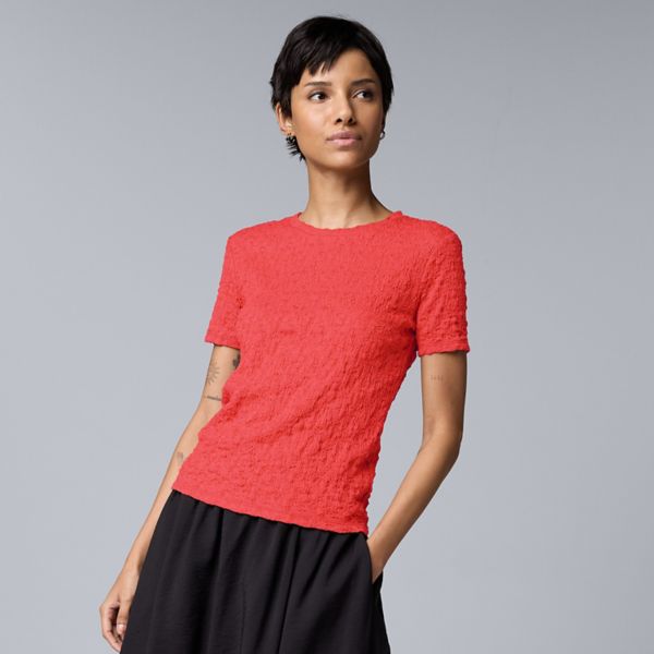 

Футболка с мелким узором Simply Vera Vera Wang, цвет kaui coral