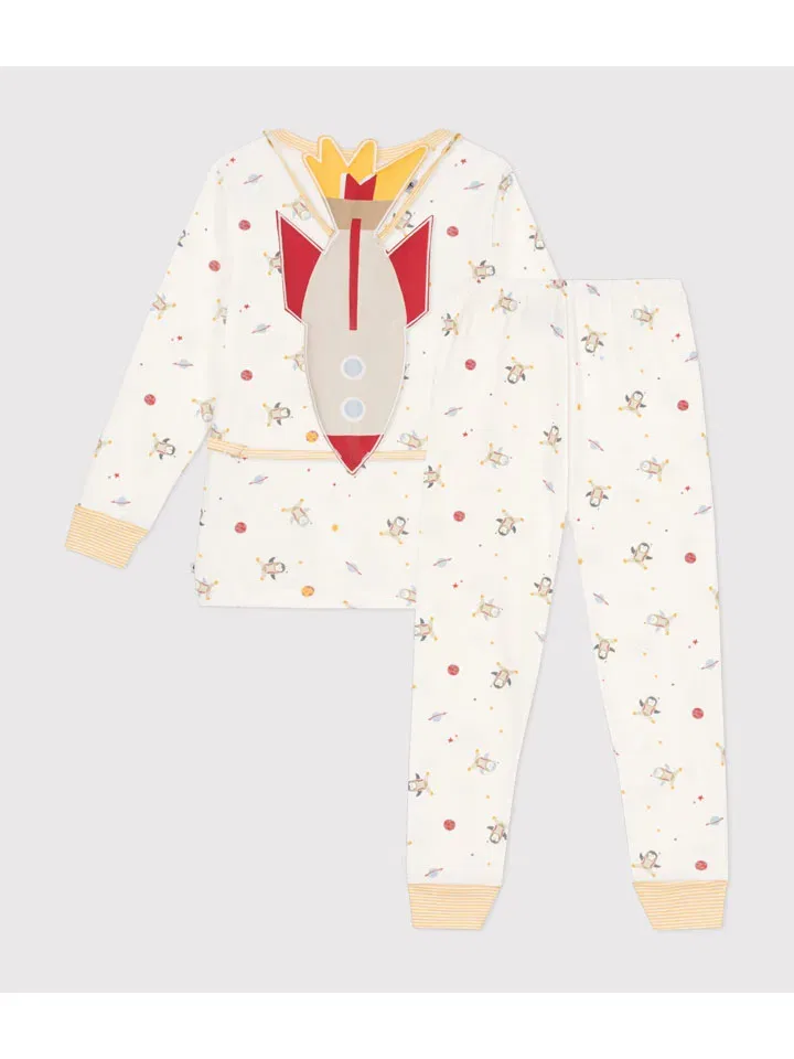Пижама хлопковая PETIT BATEAU, крем — фото 2