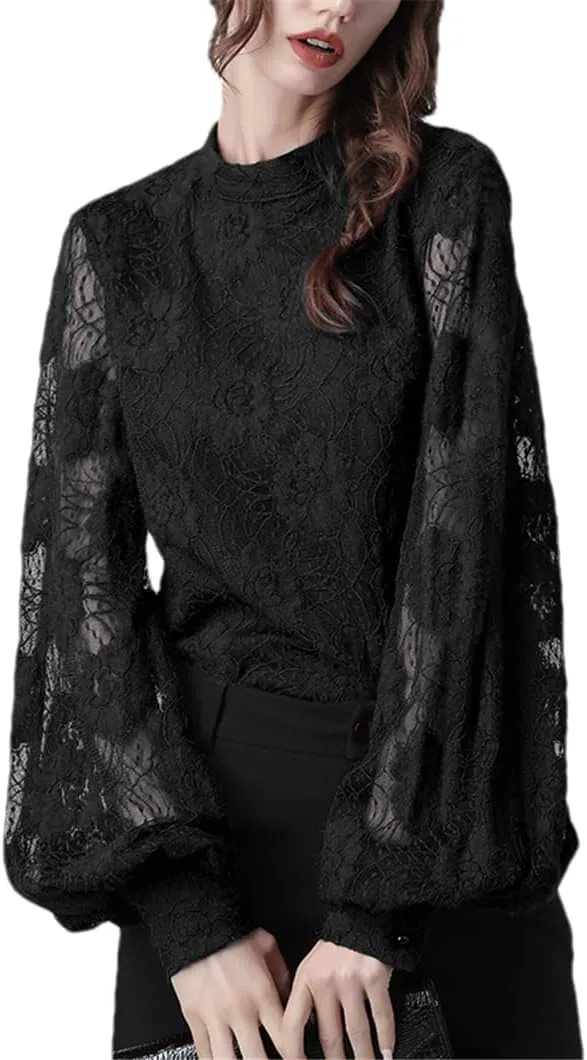 

Блузка женская кружевная Hollow Out с круглым вырезом свободного кроя Plus Size Disimlarl