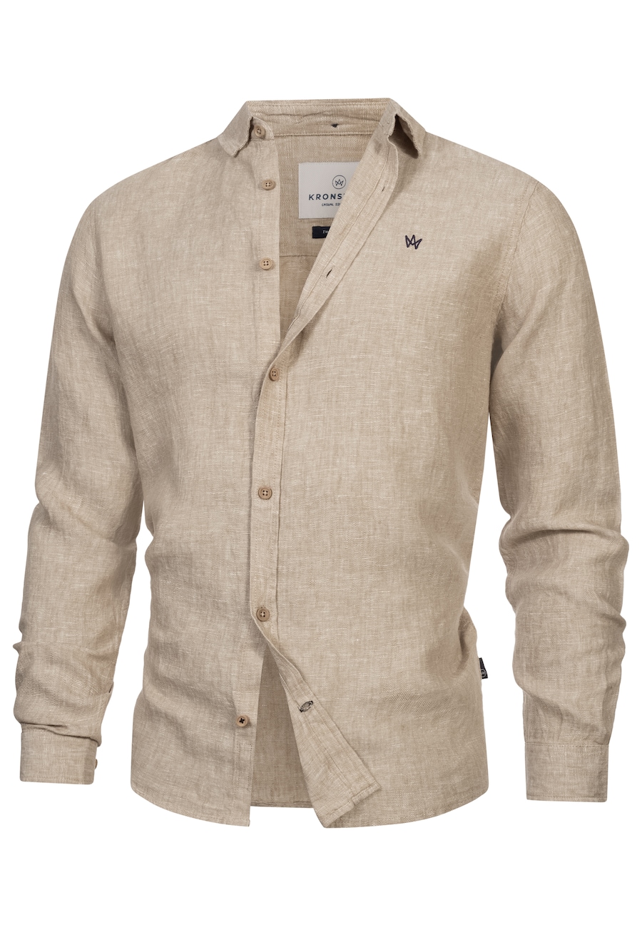 

Рубашка на пуговицах классического кроя Kronstadt Ayers, Greige