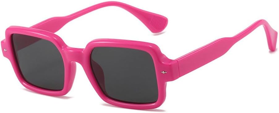 

Солнцезащитные очки UV400 для мужчин и женщин | Оправа с прозрачными линзами и двухцветными заклепками | Для вождения и занятий спортом на открытом воздухе generic, Rose Pink Gray