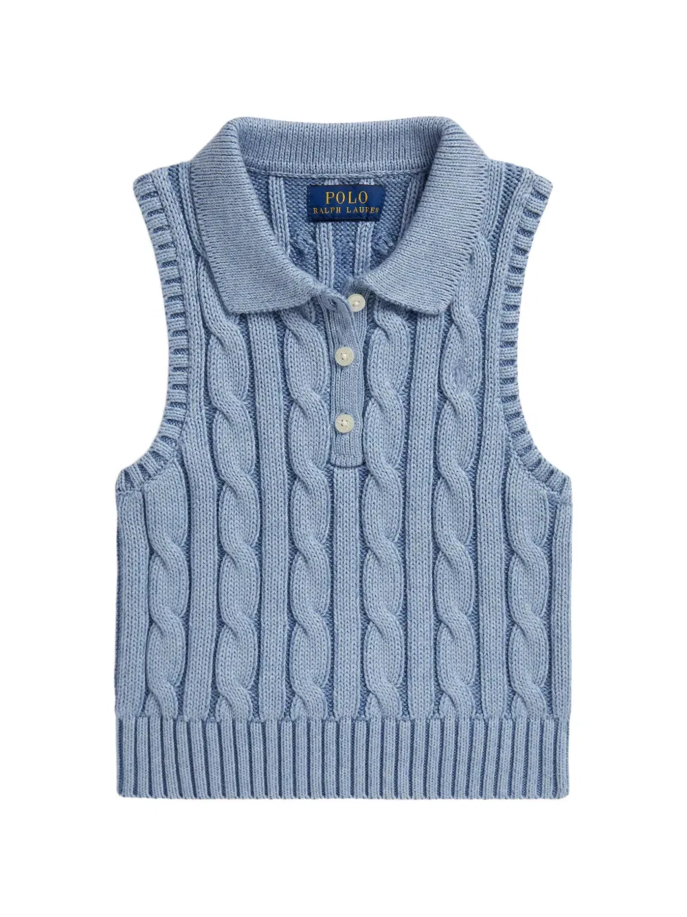 Поло без рукавов крупной вязки Polo Ralph Lauren Kids, синий