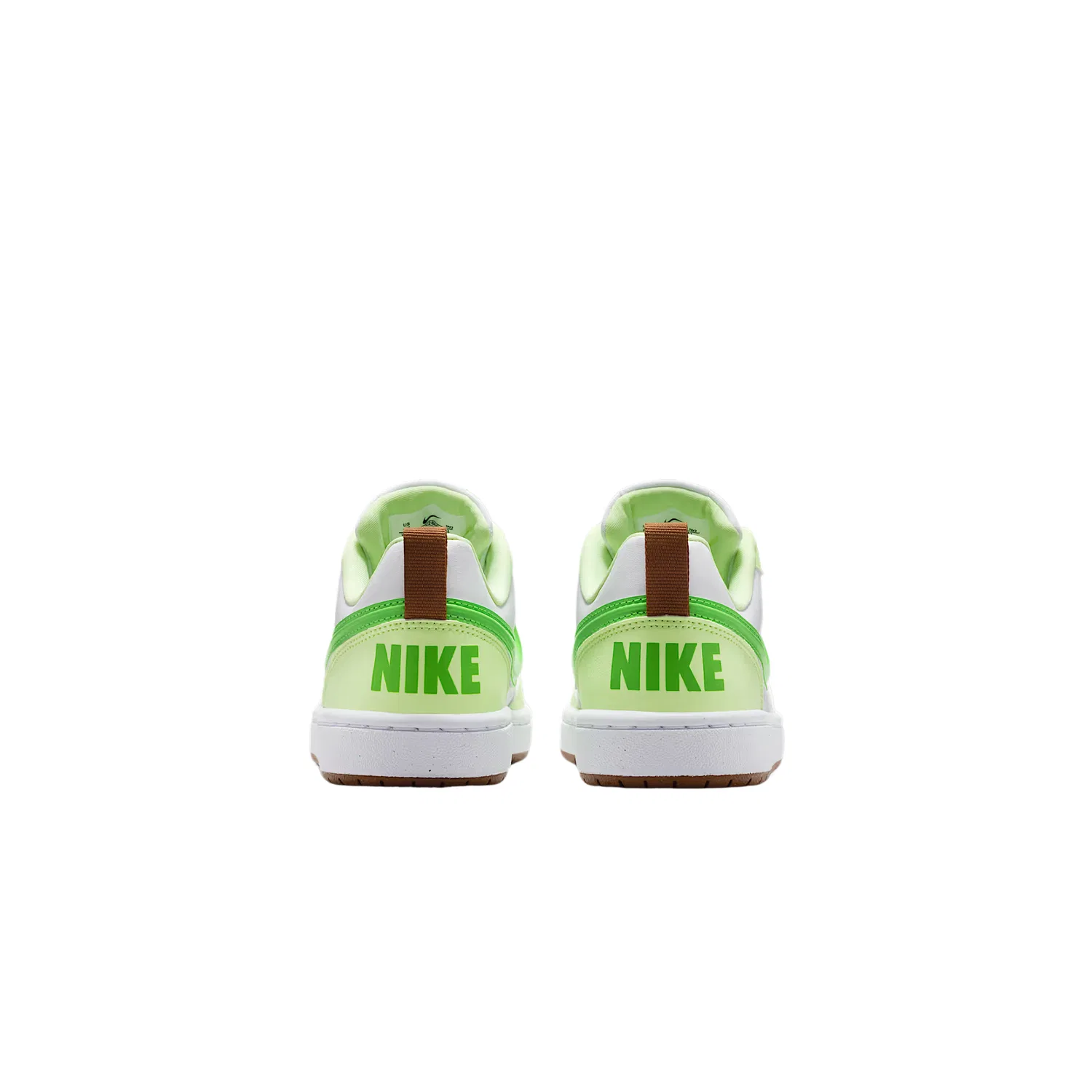 Кроссовки для скейтбординга Court Borough Synthetic Leather, Textile Low top Kids, Unisex Nike, White/White/Light Green/Action Green — фото 4