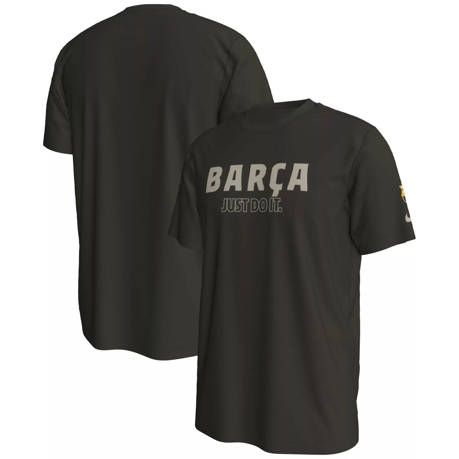 

Мужская оливковая футболка Barcelona Just Do It Nike, Зеленый, Мужская оливковая футболка Barcelona Just Do It Nike