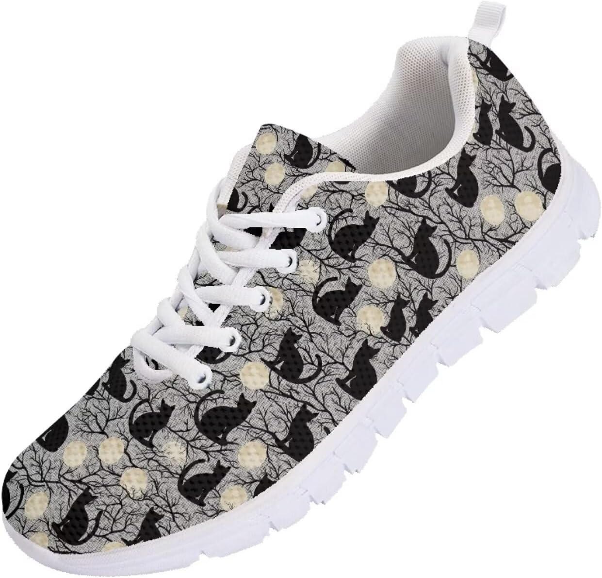 

Мужские кроссовки Funnydude Funny Print для бега, осенние, с удобной шнуровкой, дышащие сетчатые кроссовки, черный