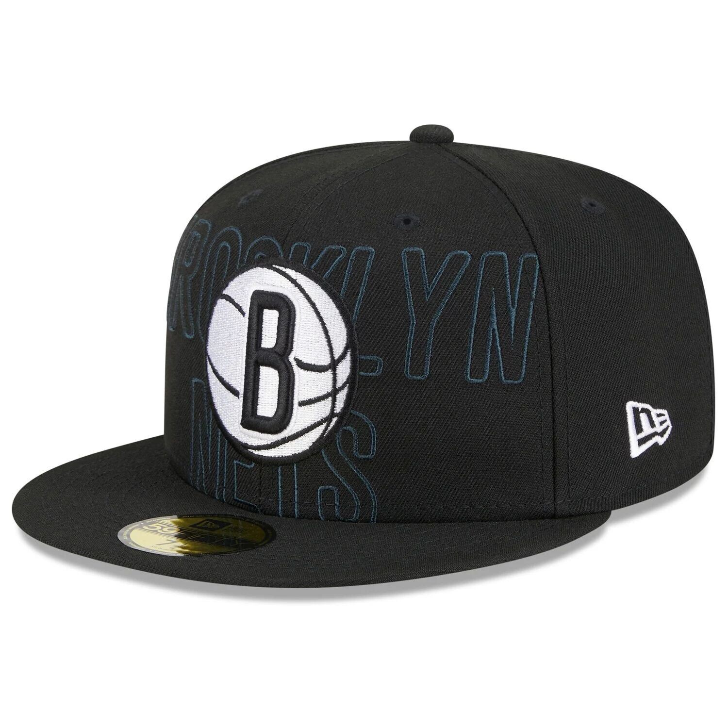 

Черная мужская облегающая кепка New Era Brooklyn Nets NBA Draft 59FIFTY 2023