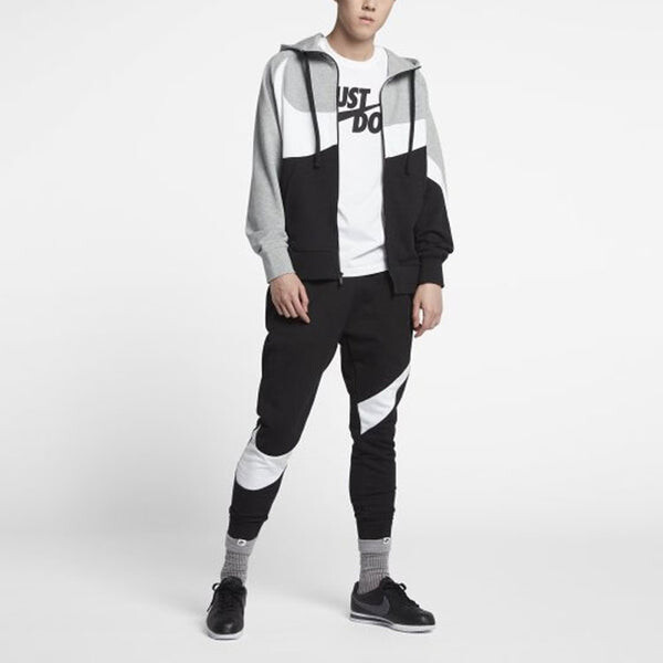 Толстовка Nike Sportswear Jacket Big Swoosh Training Graywhite, белый — фото 3