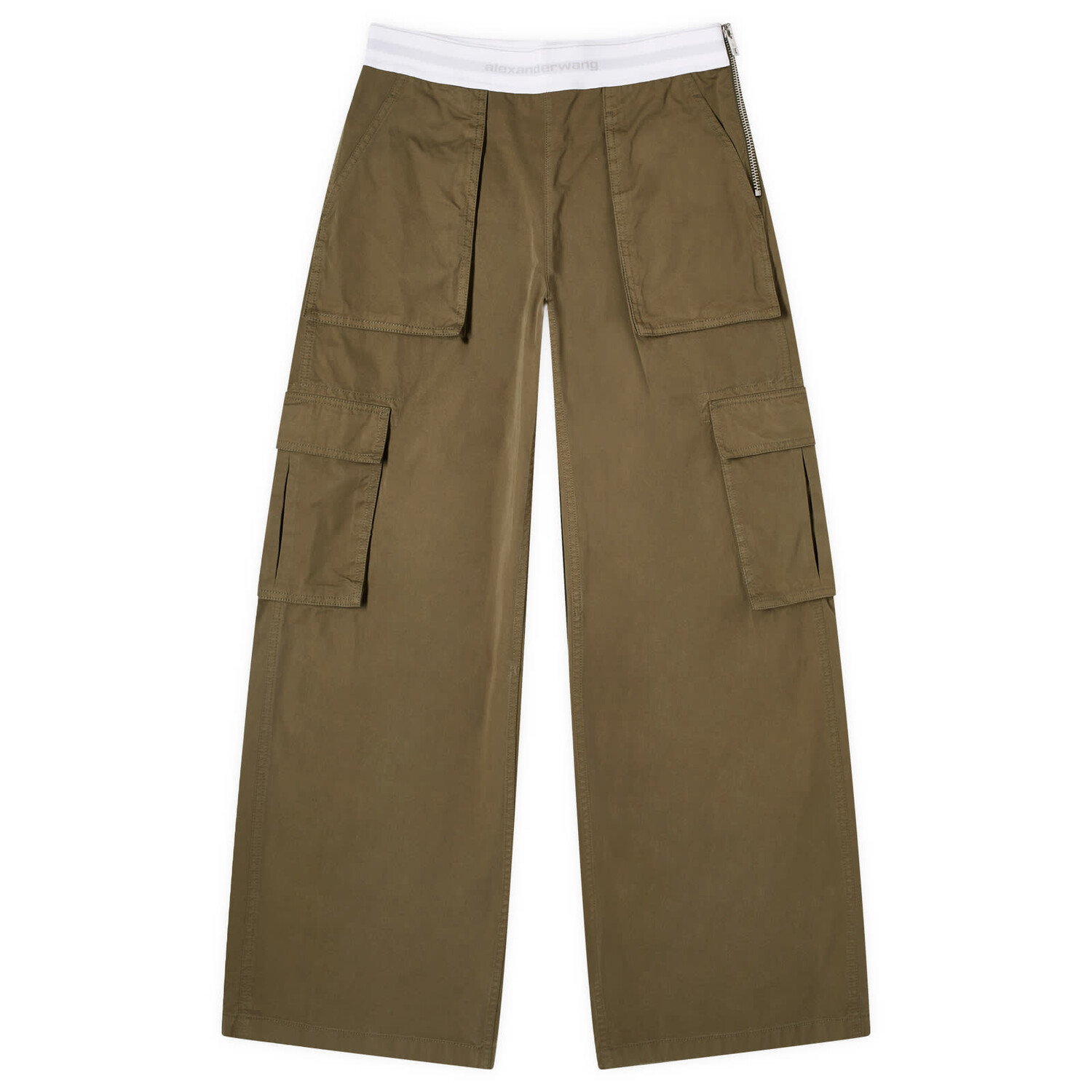 

Брюки Alexander Wang Mid Rise Cargo Raves, цвет Army Green