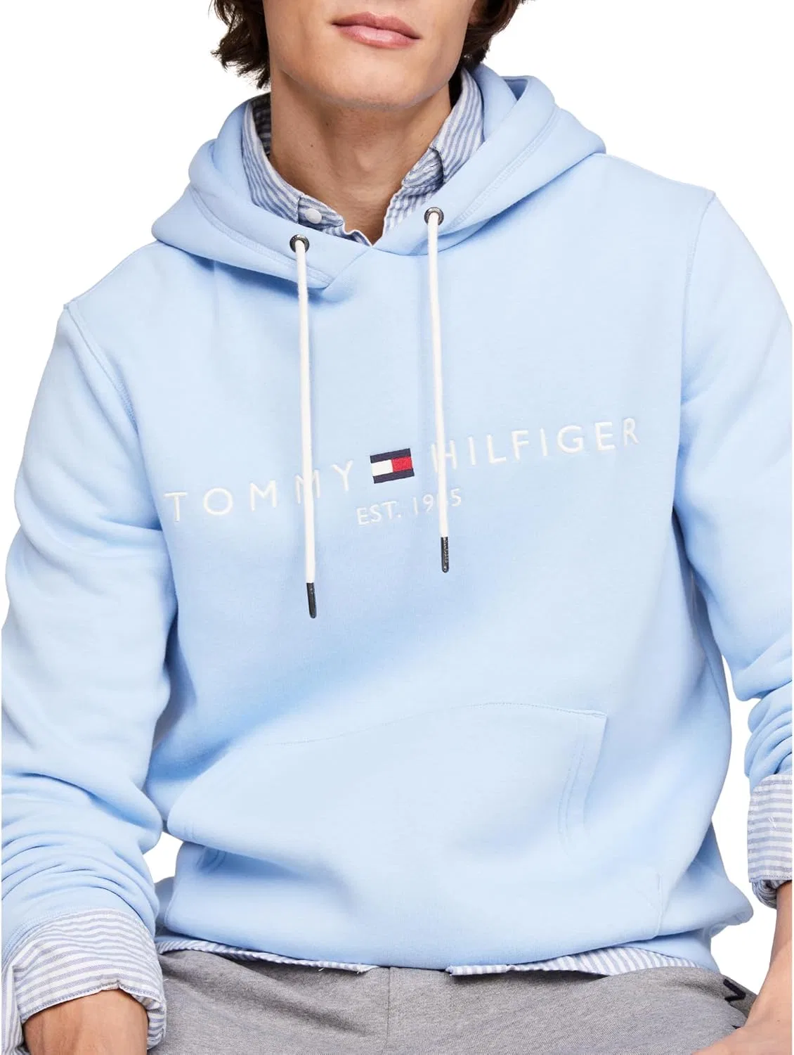 Худи на молнии с вышитым логотипом, Tommy Hilfiger, Vessel Blue — фото 2