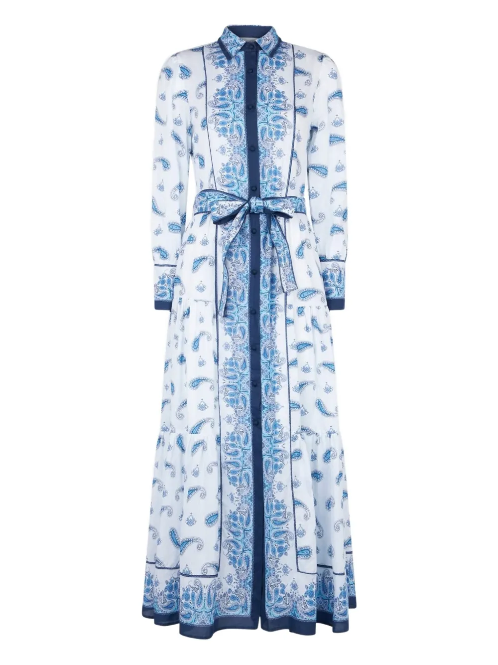 

Платье с поясом и узором «пейсли» Mc2 Saint Barth, белый