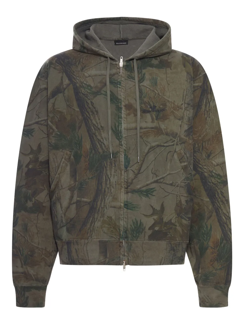 

Камуфляжное худи на молнии A13 Balenciaga, зеленый