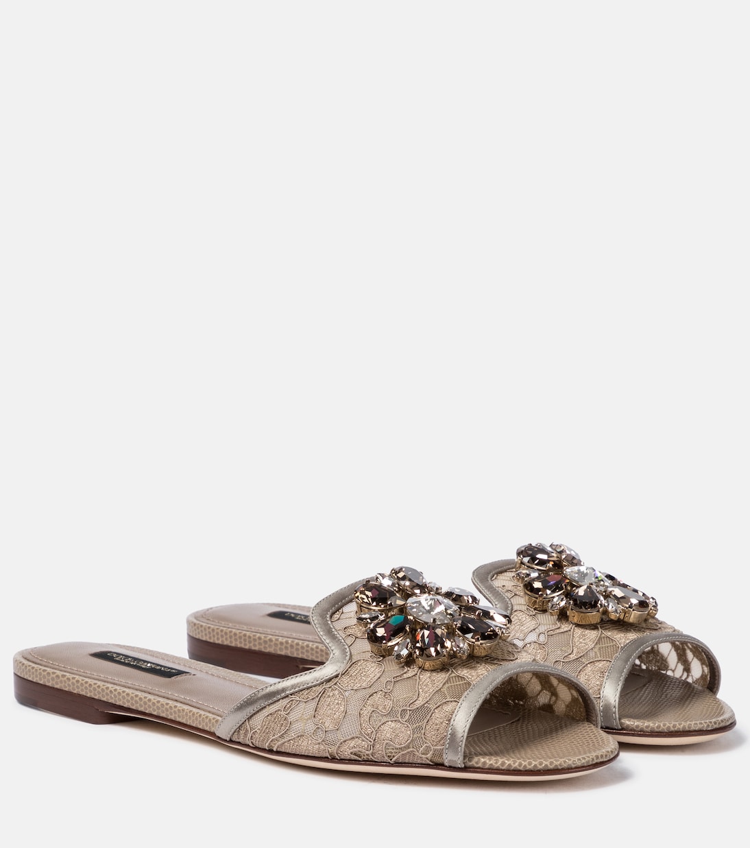 Бьянка слайды с кружевом и декором Dolce&Gabbana, Sabbia