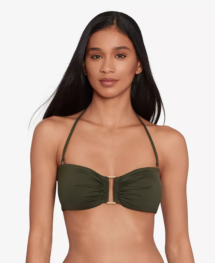 

Женский купальный топ Bandeau Bra с кольцом Lauren Ralph Lauren, зеленый