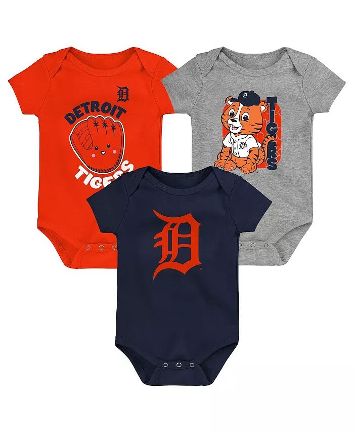 

Комплект из 3-х сменных боди Detroit Tigers для мальчиков и девочек, цвет синий, оранжевый, серый Outerstuff