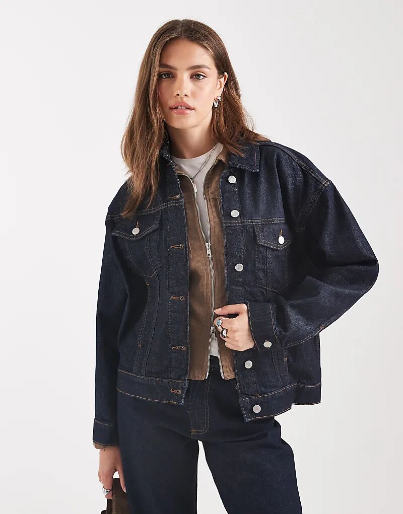 

Джинсовая куртка Vero Moda свободного кроя темно-синего цвета, Синий, Джинсовая куртка Vero Moda свободного кроя темно-синего цвета