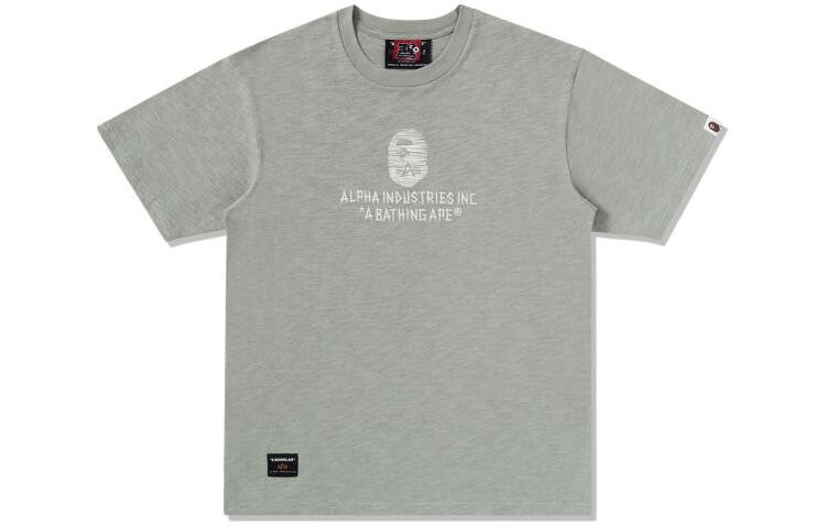Футболка унисекс с совместным брендом Alpha Industries A Bathing Ape, зеленый — фото 4