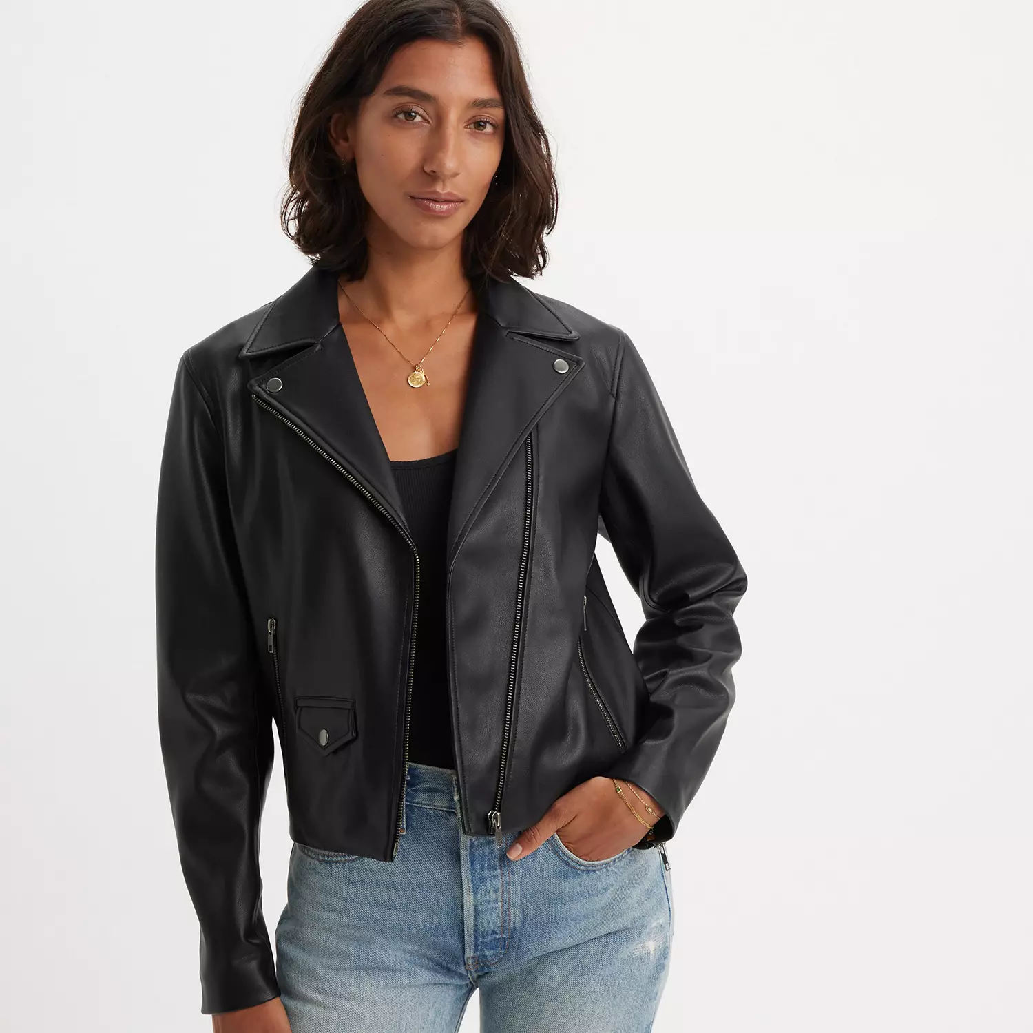 

Укороченная байкерская куртка Lelou Levi's, цвет Caviar - Black, Черный, Укороченная байкерская куртка Lelou Levi's, цвет Caviar - Black