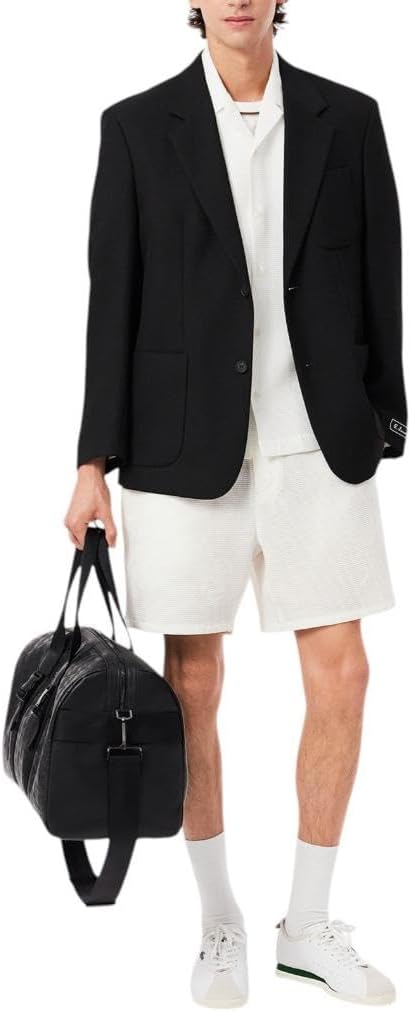 Шорты Lacoste мужские свободные вафельные 6.25", White — фото 4