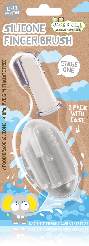 

Силиконовая детская зубная щетка на палец, мягкая Jack N’ Jill, 6-18 mėn. 2 шт