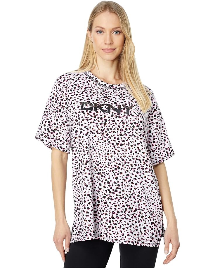 

Пижамный комплект DKNY Short Sleeve Tunic Biker Shorts Sleep Set, цвет Black Logo